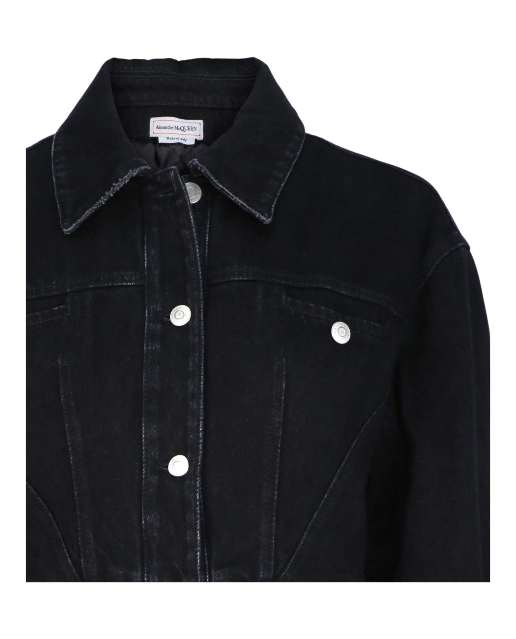 Alexander McQueen Cropped Denim Jacket sold by Zulily product image thumbnail 3