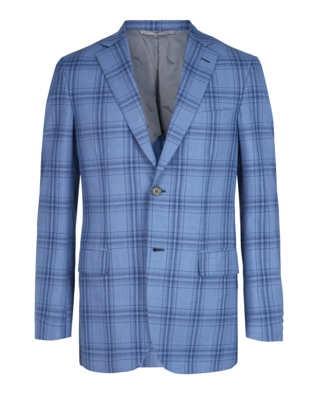 Brioni Wool Plaid Single-Breasted Blazer made by Brioni