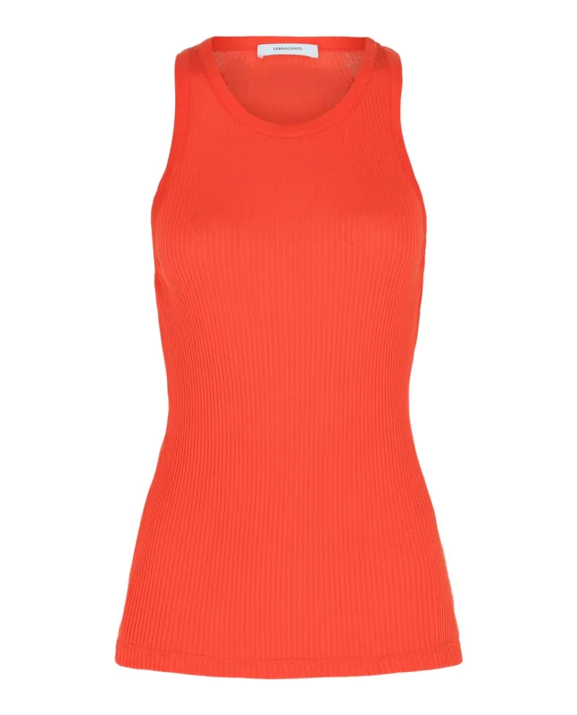 Ferragamo Ribbed Tank Top made by Salvatore Ferragamo
