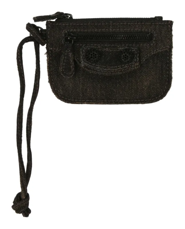 Balenciaga Le Cagole Washed Denim Coin Purse made by Balenciaga