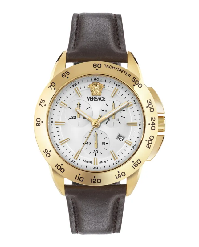 Versace V-Sport Chrono Leather Watch made by Versace