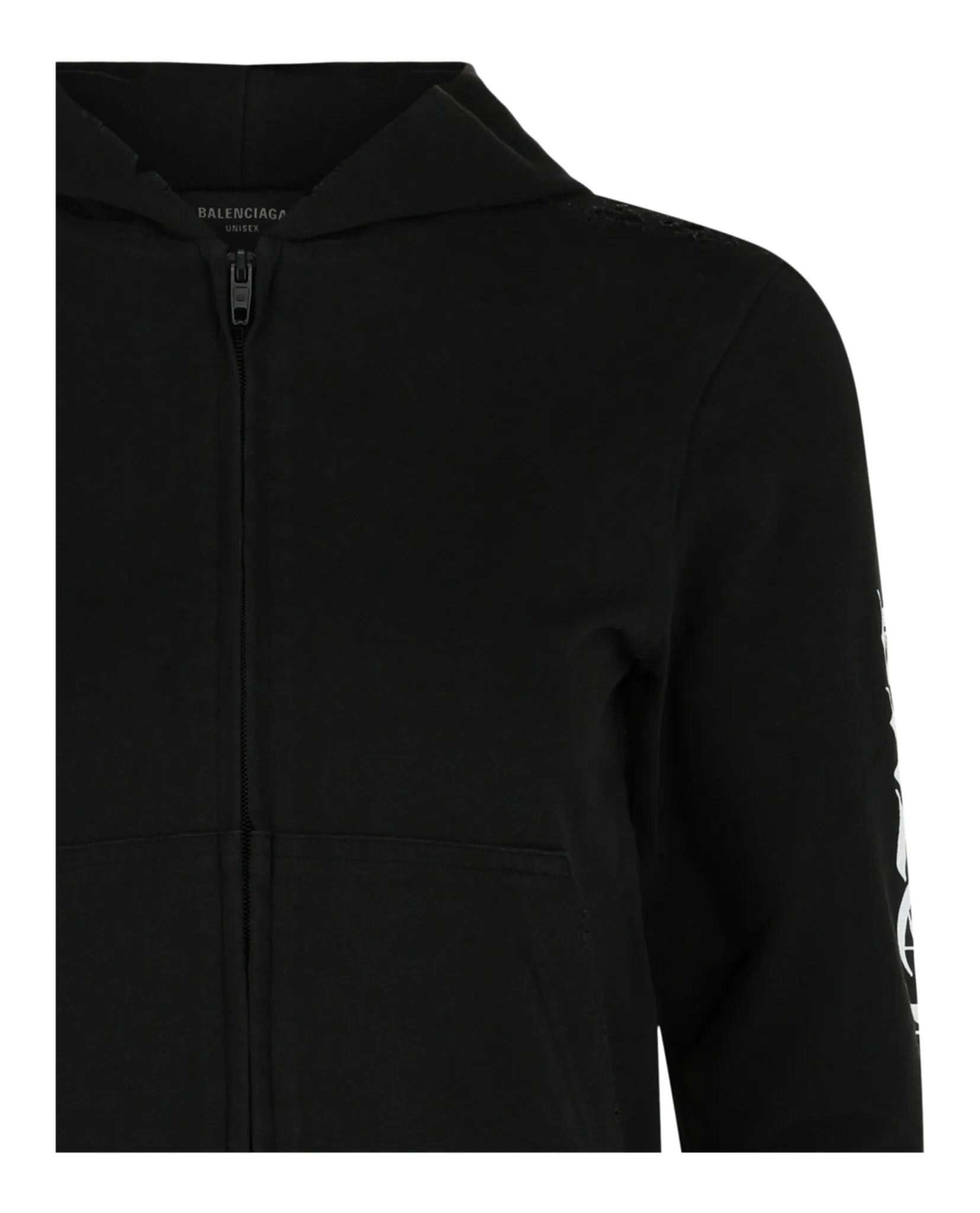 Balenciaga Distressed Print Logo Zip-Up Hoodie sold by Zulily product image thumbnail 3