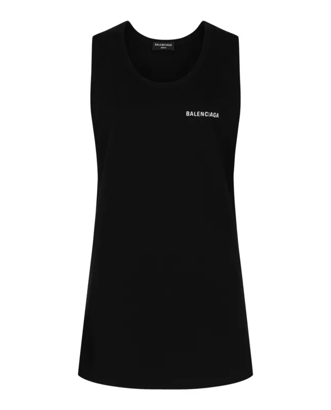 Balenciaga Logo Embroidered Loose Tank Top made by Balenciaga