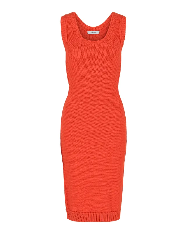 Ferragamo Sleeveless Midi Ribbed Dress made by Salvatore Ferragamo