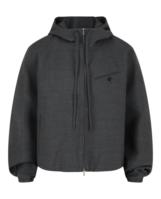Ferragamo Wool Zip-Up Jacket made by Salvatore Ferragamo