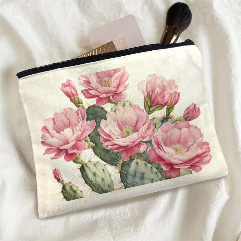 Cactus Flower Cosmetic Bag Pack of 5 Made in America made by Zulily