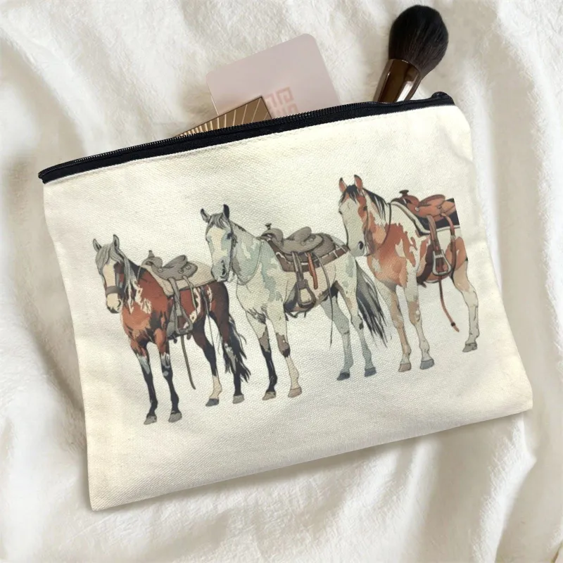 Painted Ranch Horses Cosmetic Bag Pack of 5 Made in America made by Zulily