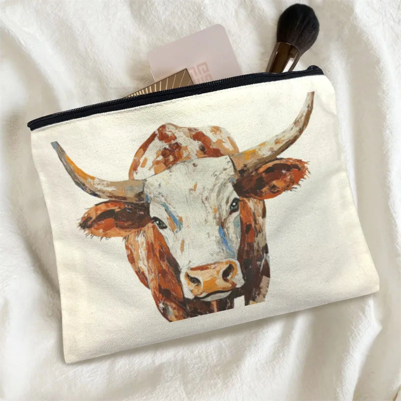 Baha Ranch Western Bull Pack of 5 bags Cosmetic Bag Made in America made by Zulily