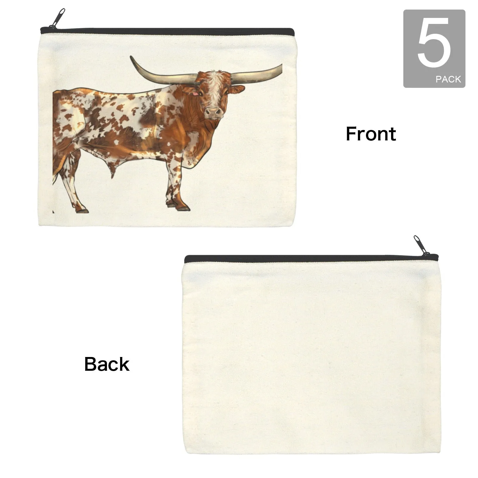 Longhorn Cosmetic Bag Pack of 5 Made in America sold by Zulily product image thumbnail 4