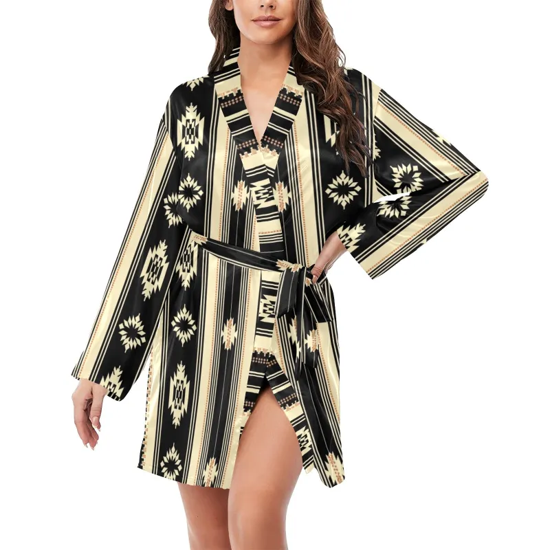 Baha Ranch Colores de Mexico Santa Fe Aztec Satin Robe made by Zulily