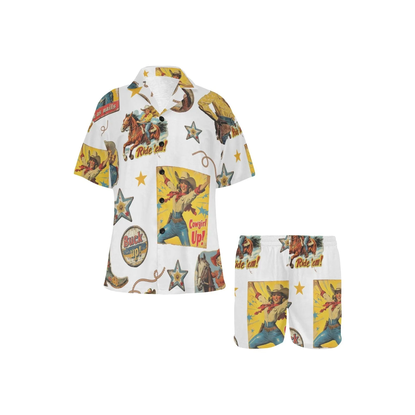 Vintage Cowgirl Collage Pajama Set sold by Zulily product image thumbnail 3