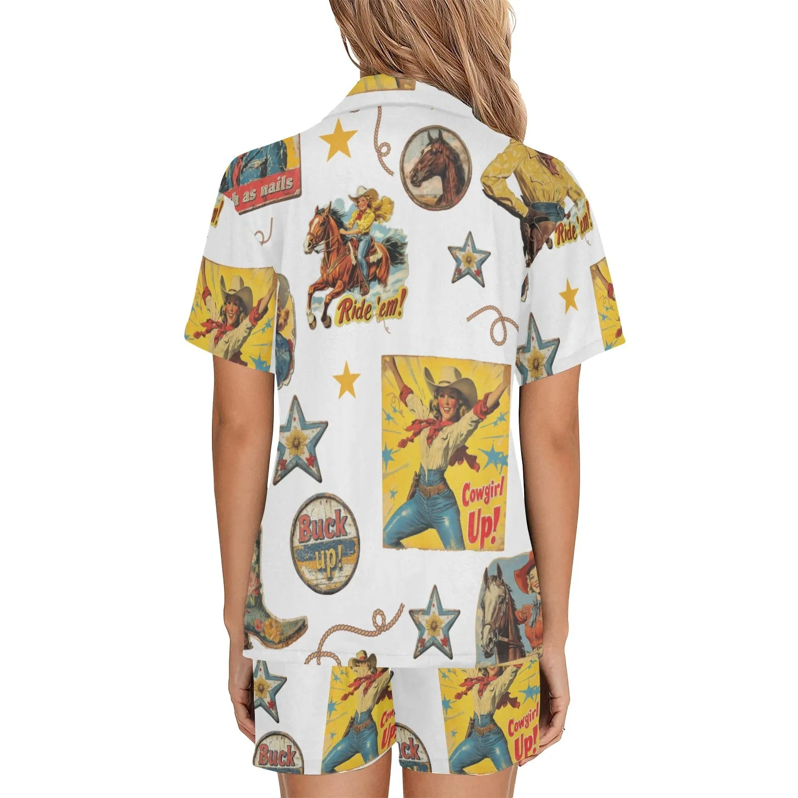 Vintage Cowgirl Collage Pajama Set sold by Zulily product image thumbnail 2