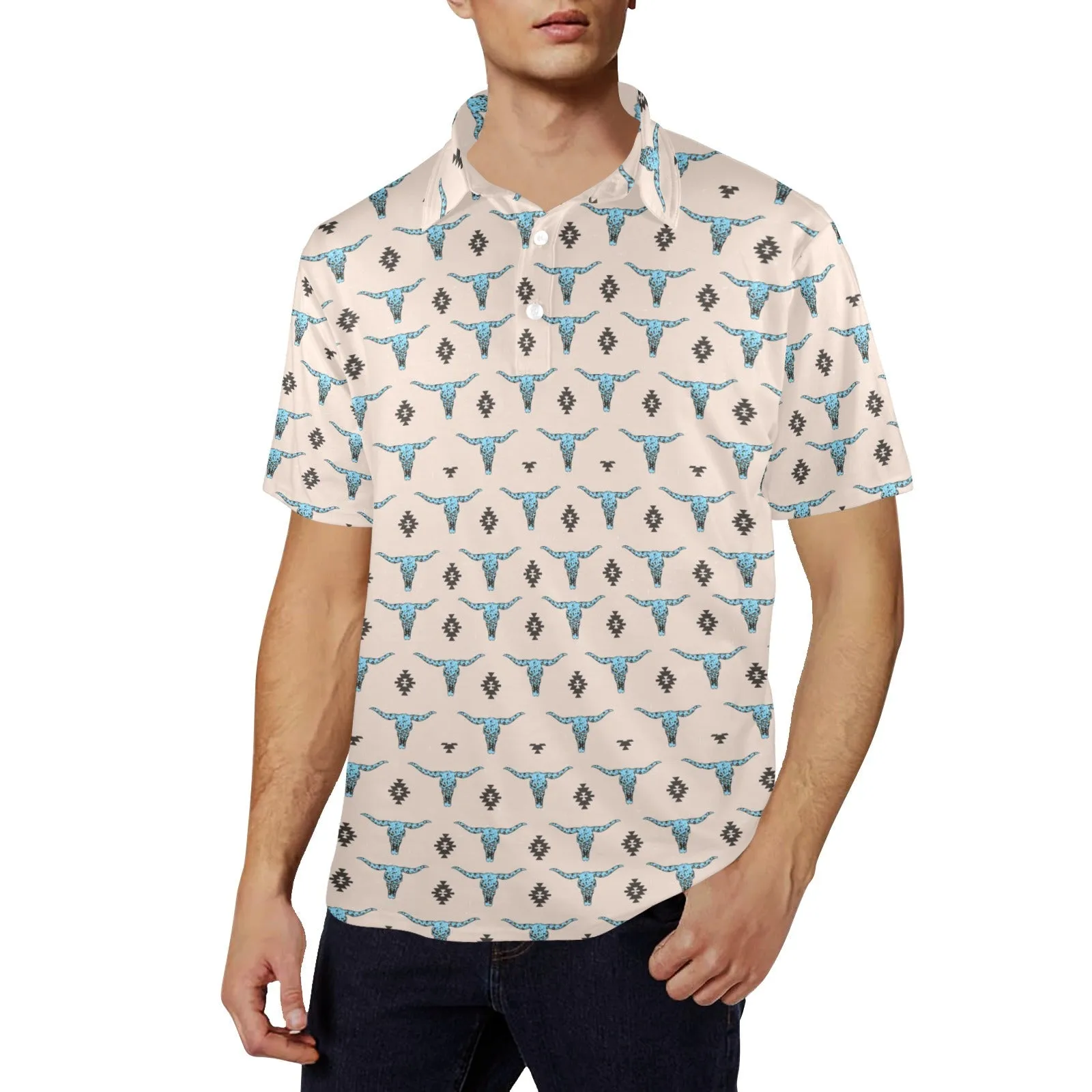 Turquoise Longhorn Polo Style Shirt sold by Zulily product image thumbnail 3