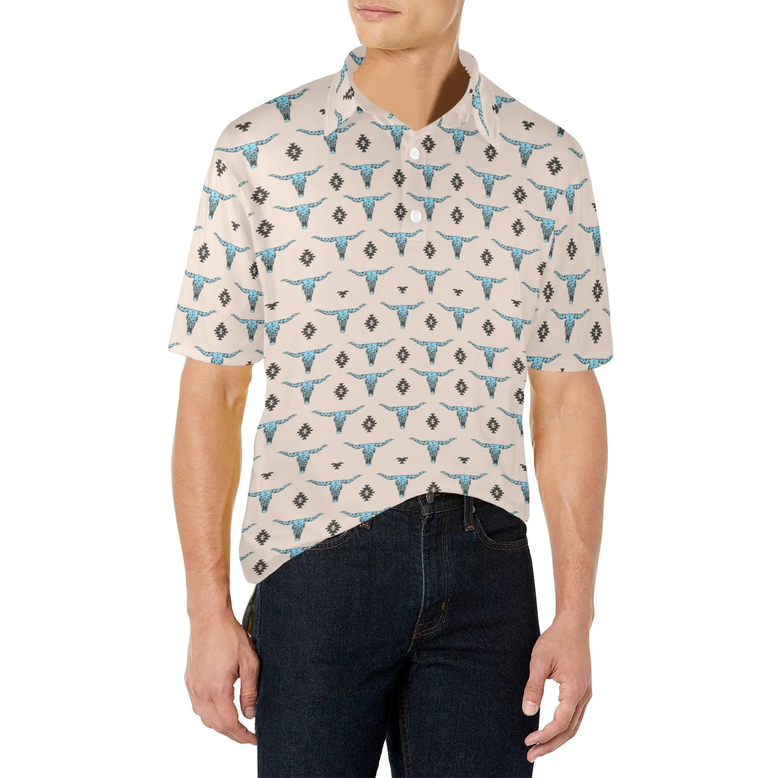 Turquoise Longhorn Polo Style Shirt sold by Zulily product image thumbnail 4
