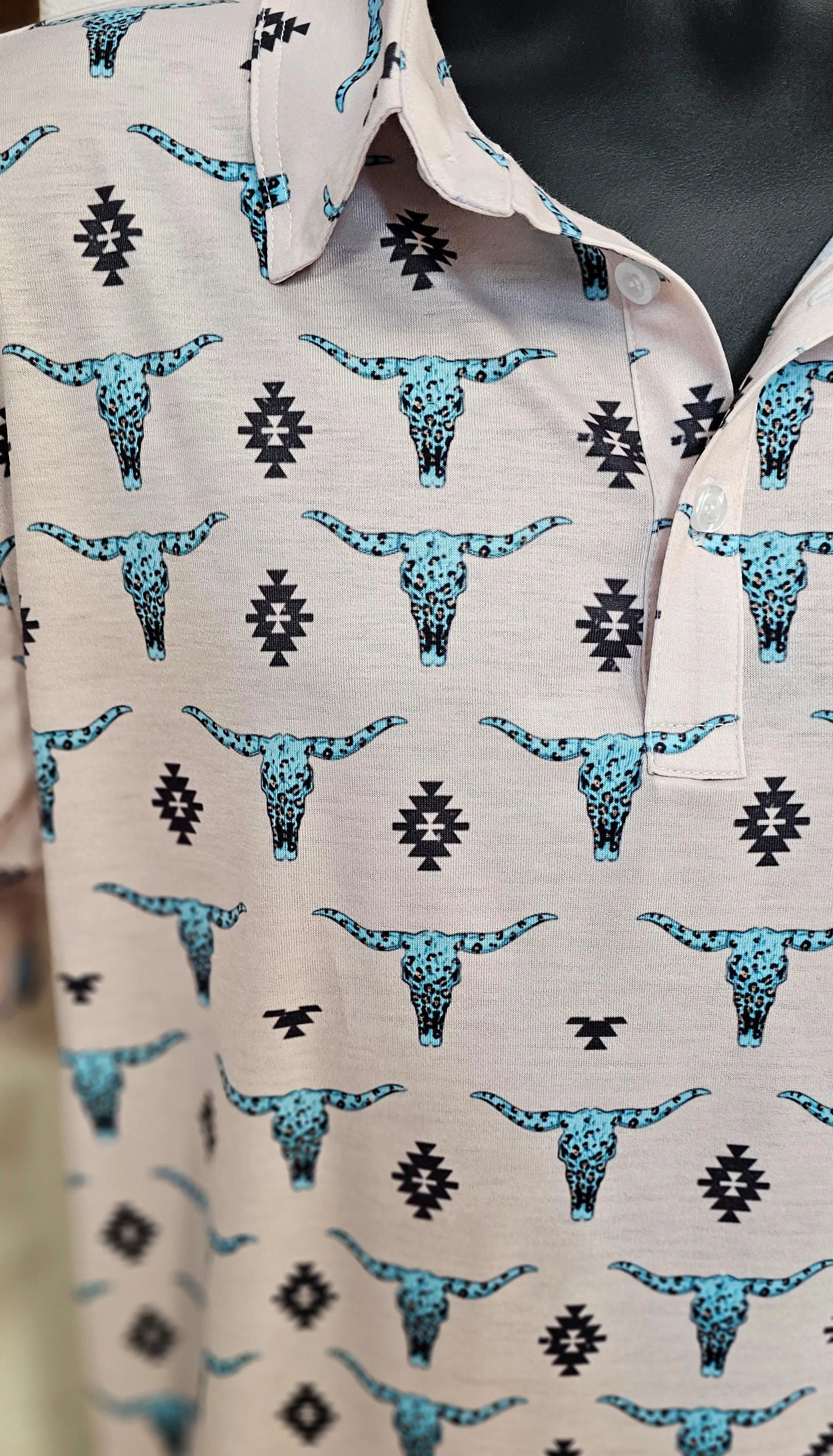 Turquoise Longhorn Polo Style Shirt sold by Zulily product image thumbnail 2