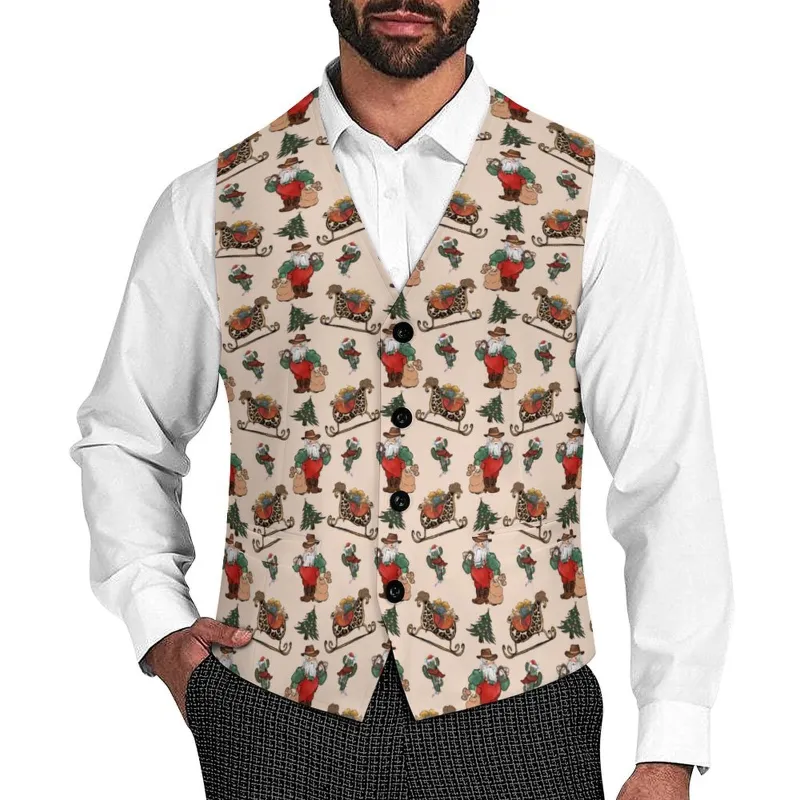 Santa's Sleigh Men's Western Vest made by Zulily