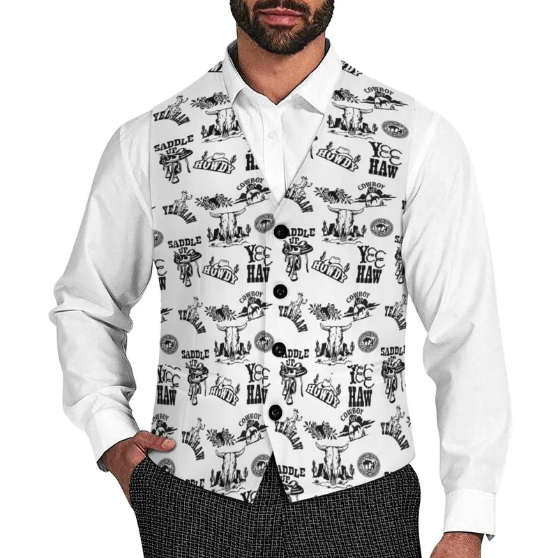 Cowboy Print Men's Western Vest made by Zulily