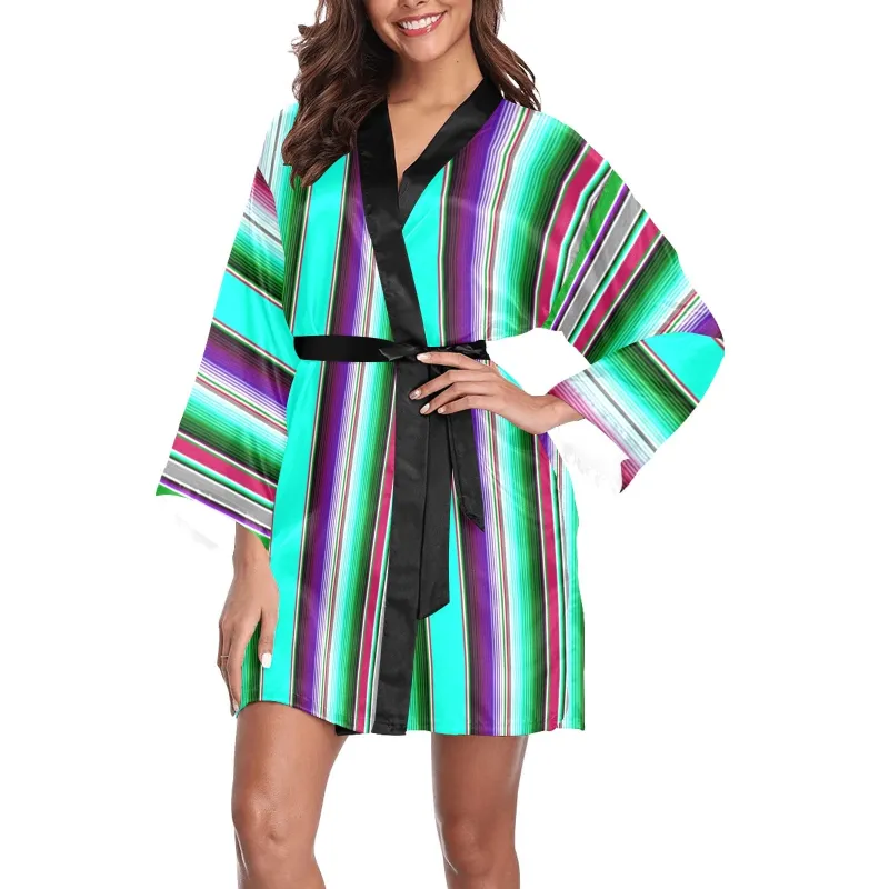 Turquoise Serape Women's Lounge Kimono Robe made by Zulily