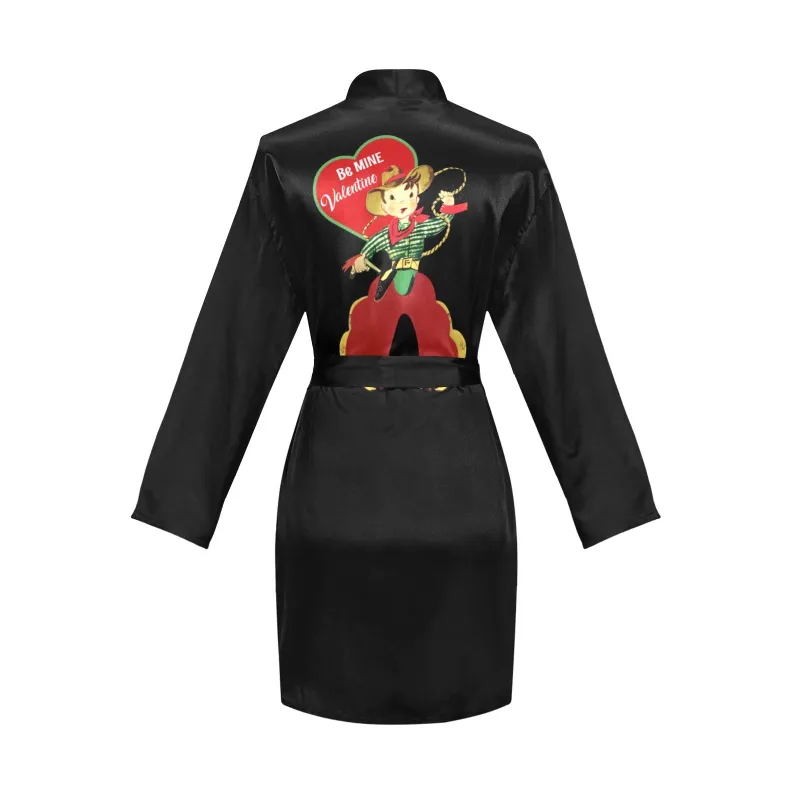 Be My Valentine Women's Long Sleeve Belted Satin Feel Dressing Lounge Robe made by Zulily