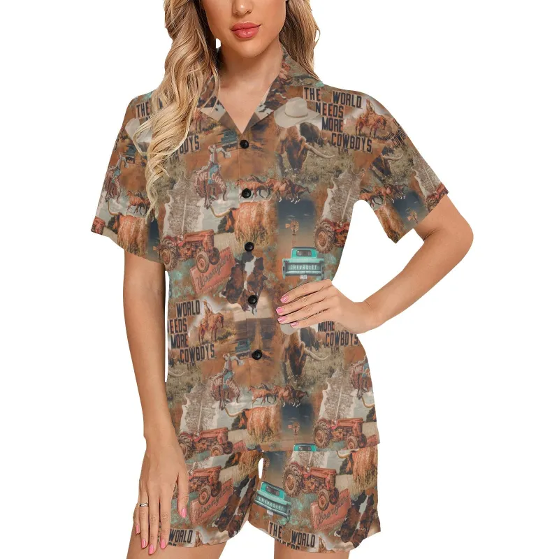 Cowboy Country Women's Western Pajama Set made by Zulily