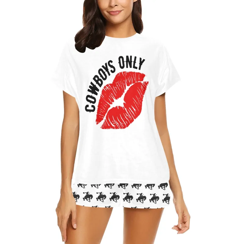 Cowboys Only Women's Western Top and Short Pajama Set made by Zulily