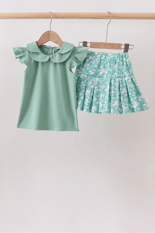 Sage Floral Skirt Set made by Zulily