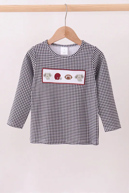 Premium Black Alabama elephant embroidery top made by Zulily