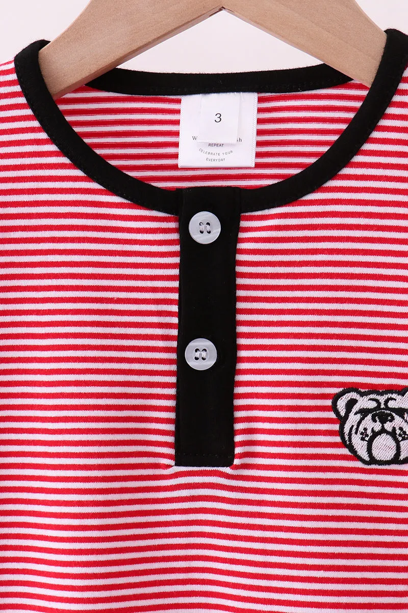 Premium Red Georgia bulldog embroidery stripe top sold by Zulily product image thumbnail 2