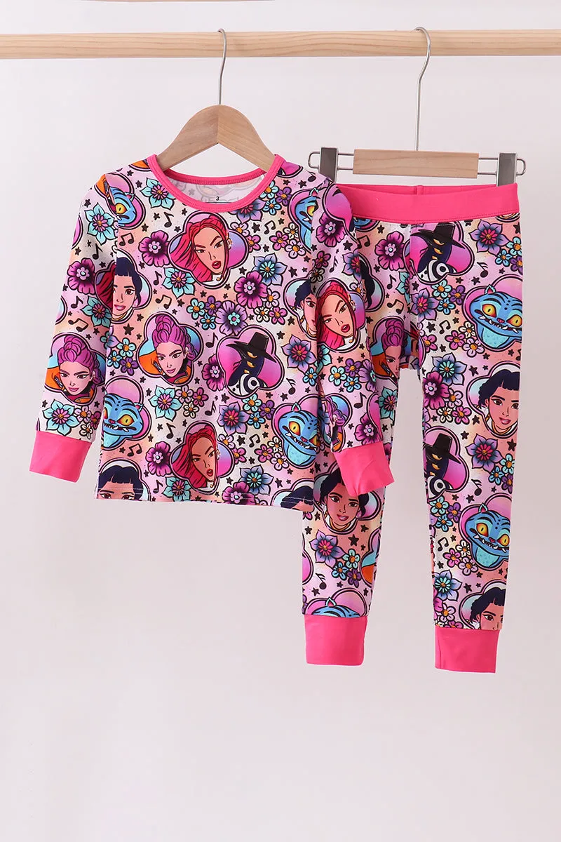 Purple character bamboo pajama pants set sold by Zulily