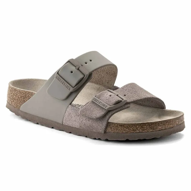 Birkenstock Arizona Split Natural Leather/Suede Grey Taupe Sandals made by Birkenstock
