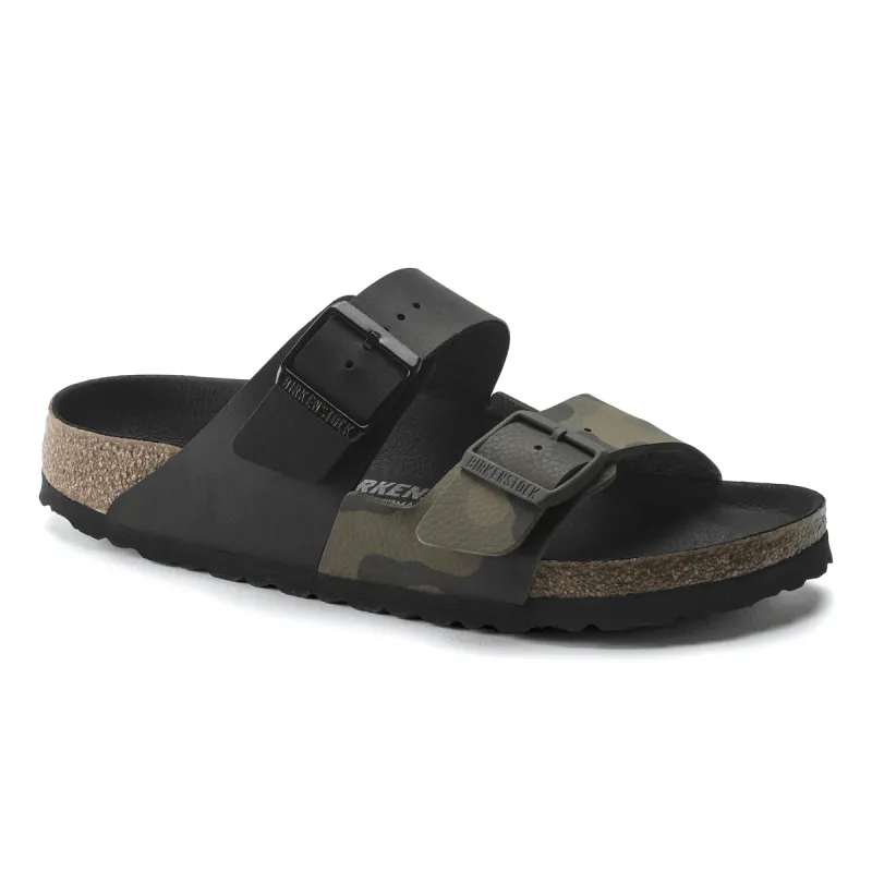 Birkenstock Arizona Split Birko-Flor Black / Desert Soil Camo Green Sandals made by Birkenstock