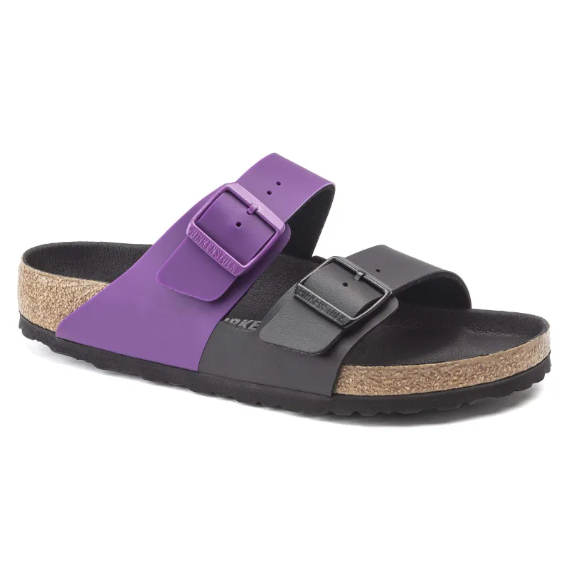 Birkenstock Arizona Split Birko-Flor Black / Bright Violet Sandals made by Birkenstock