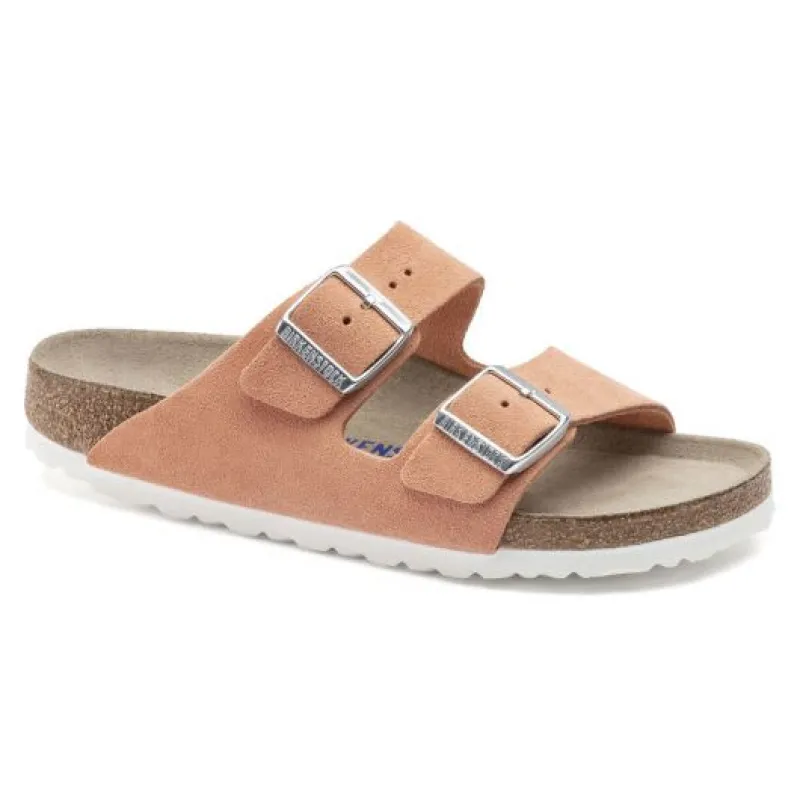 Birkenstock Arizona Soft Footbed Suede Leather Coral Peach Sandals made by Birkenstock
