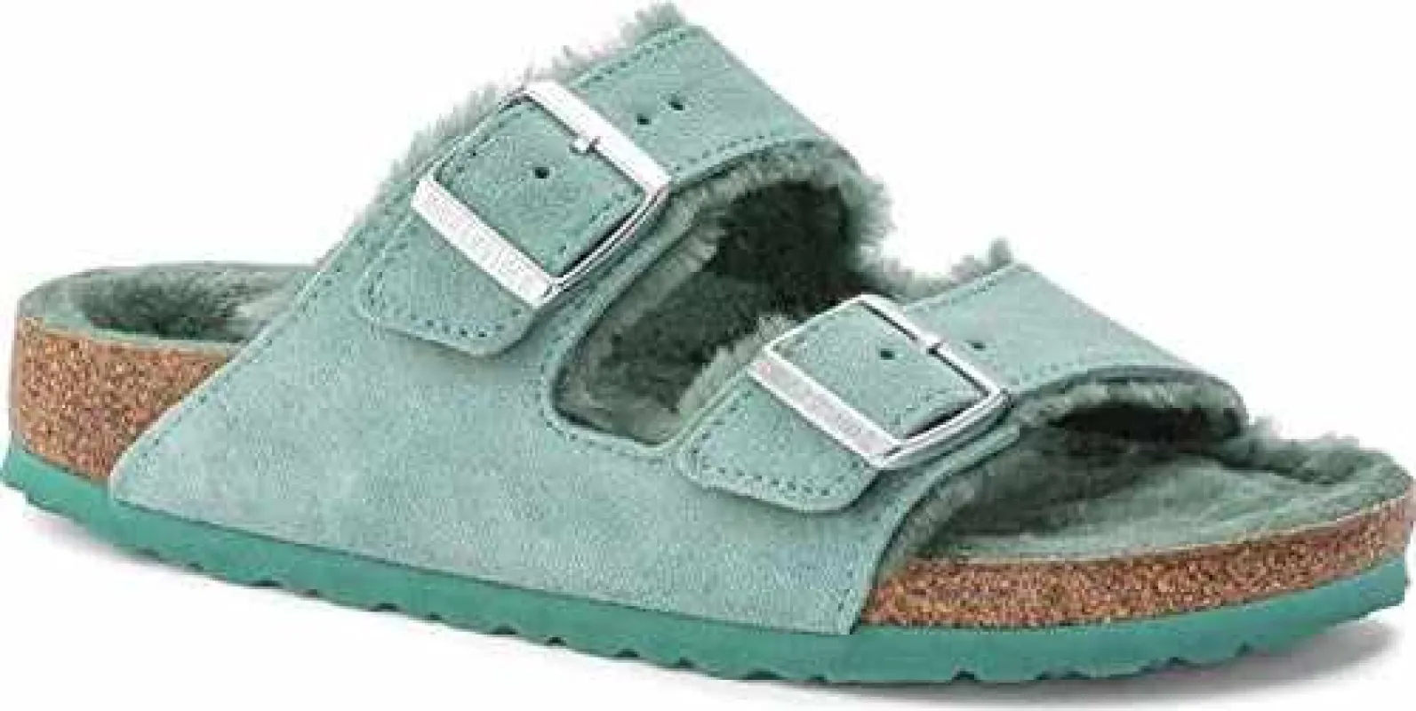 Birkenstock Arizona Shearling Suede Leather Beryl made by Birkenstock