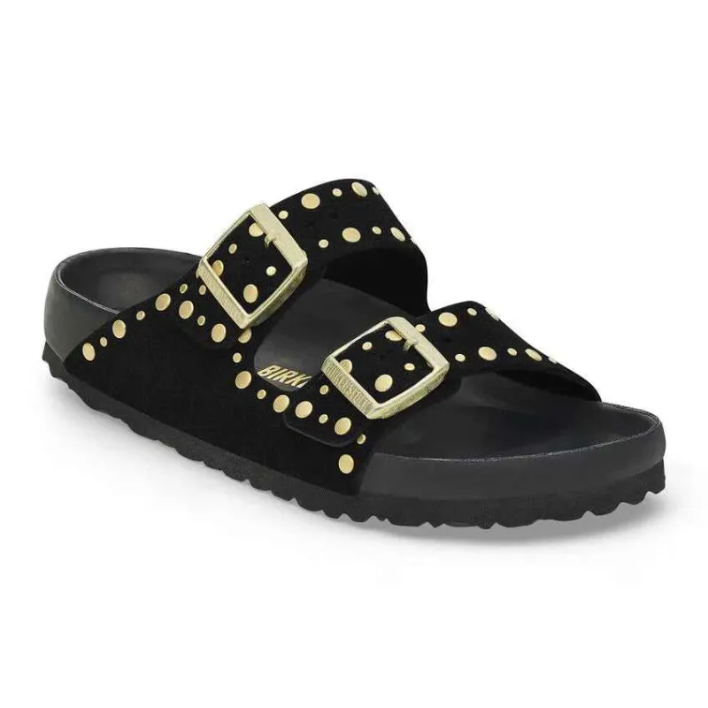 Birkenstock Arizona Rivet Logo Leather Equiste Black made by Birkenstock