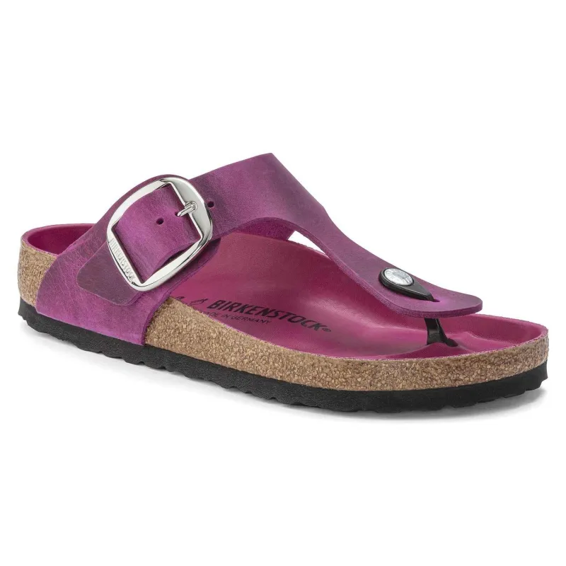 Birkenstock Gizeh Big Buckle Natural Leather Oiled Festival Fuchsia made by Birkenstock