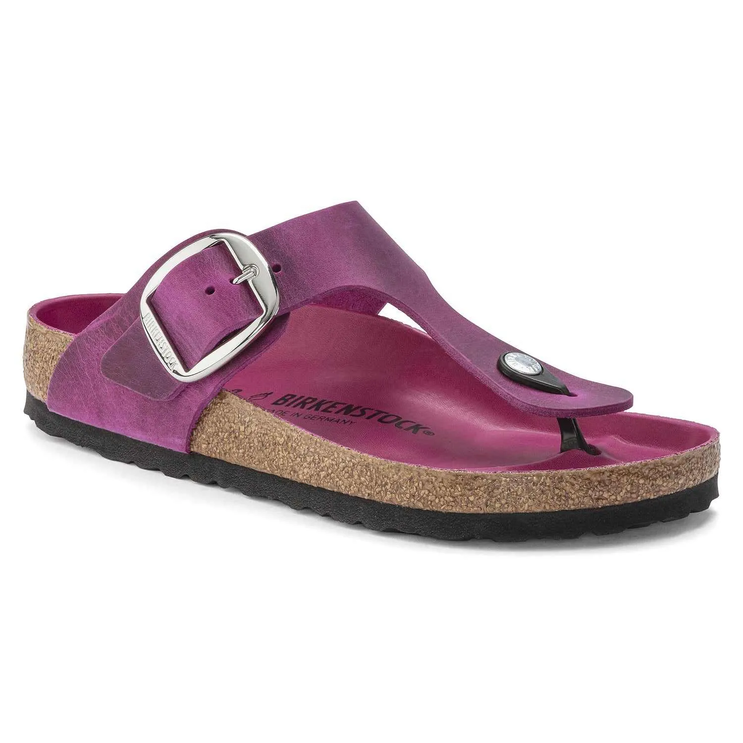 Birkenstock Gizeh Big Buckle Natural Leather Oiled Festival Fuchsia sold by Zulily