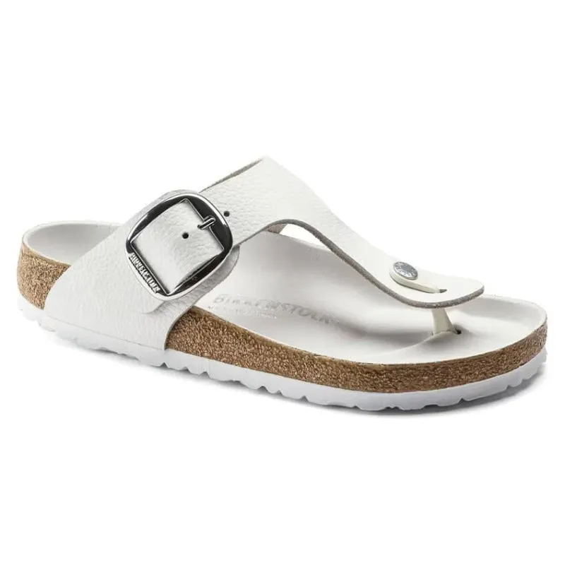 Birkenstock Gizeh Big Buckle Natural Leather White made by Birkenstock