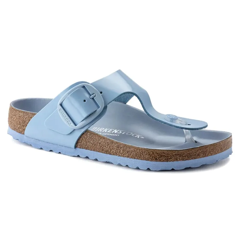 Birkenstock Gizeh Birkibuc Leather Blue Sandals made by Birkenstock