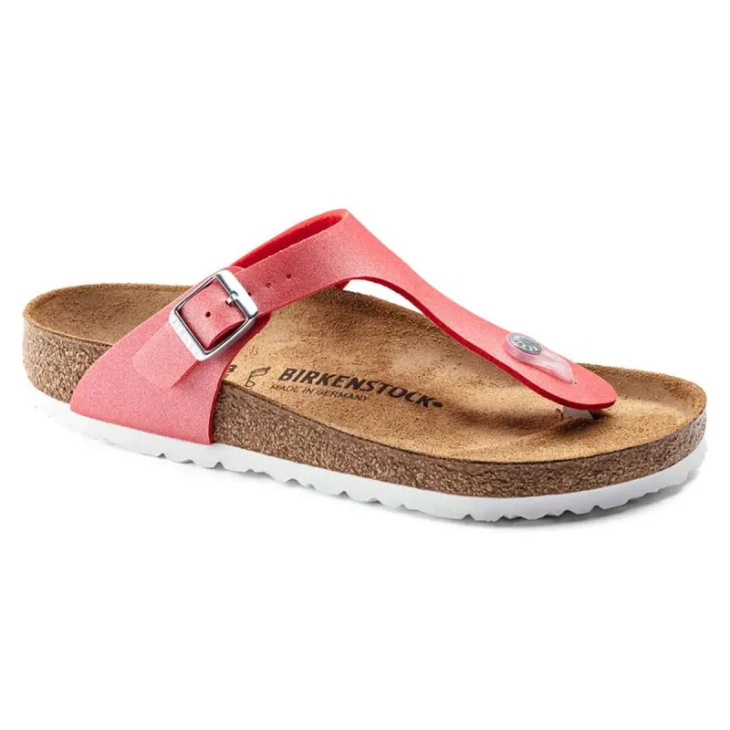 Birkenstock Gizeh Birko-Flor Icy Metallic Poppy Sandals made by Birkenstock