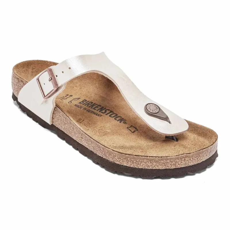 Birkenstock Gizeh Birko-Flor Graceful Pearl White Sandals made by Birkenstock