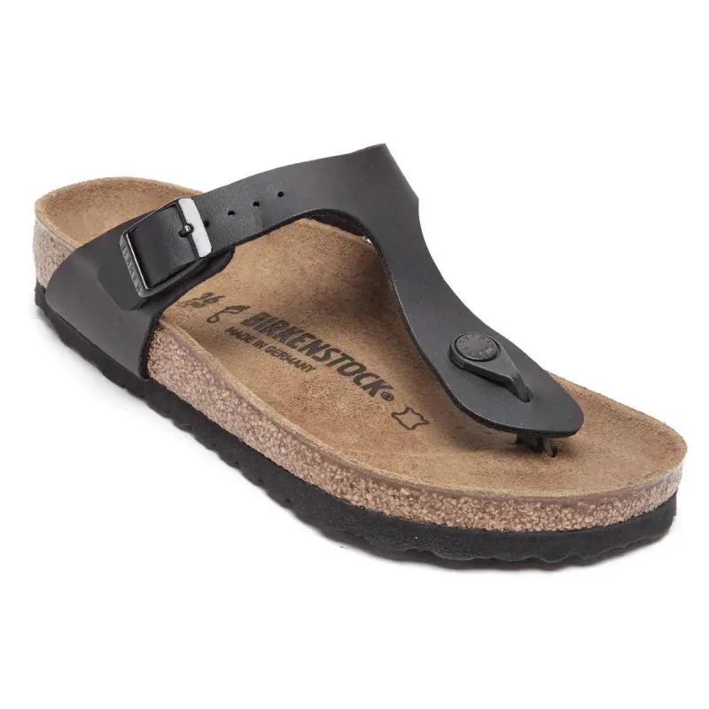 Birkenstock Gizeh Birko-Flor Patent Black Sandals made by Birkenstock