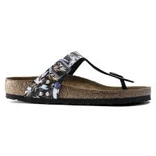 Birkenstock Gizeh Soft Footbed Birko-Flor Floral Fades Black sold by Zulily