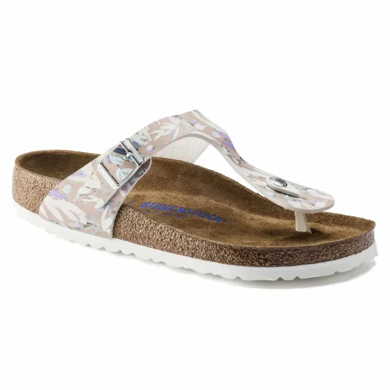 Birkenstock Gizeh Soft Footbed Birko-Flor Floral Fades Crystal Rose made by Birkenstock