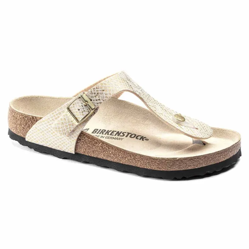 Birkenstock Gizeh Microfiber Shiny Python Eggshell Sandals made by Birkenstock