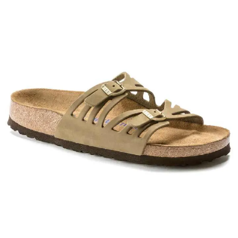 Birkenstock Granada Soft Footbed Nubuck Leather Faded Khaki made by Birkenstock