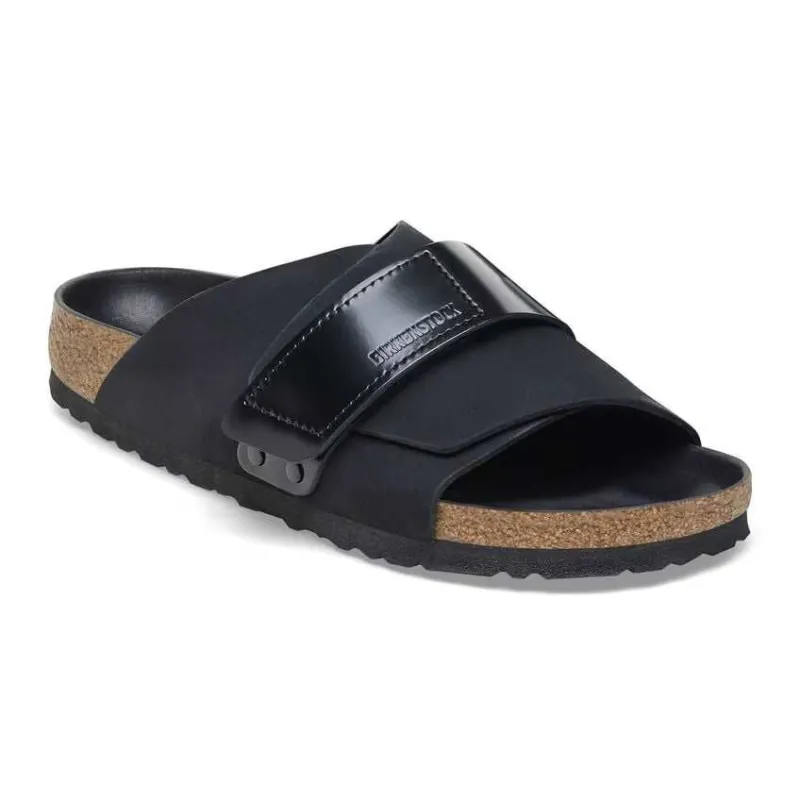 Birkenstock Kyoto Nubuck Leather/Birko-Flor Black Sandals made by Birkenstock