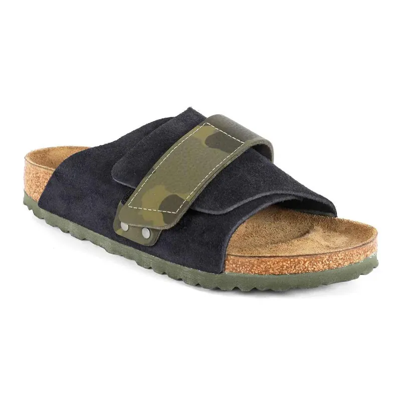 Birkenstock Kyoto Suede Leather/Birko-Flor Midnight Sandals made by Birkenstock