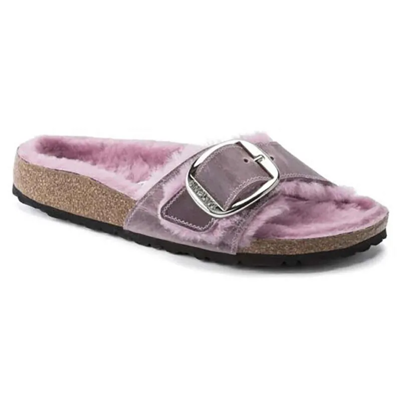 Birkenstock Madrid Big Buckle Natural Leather Lavender Sandals made by Birkenstock