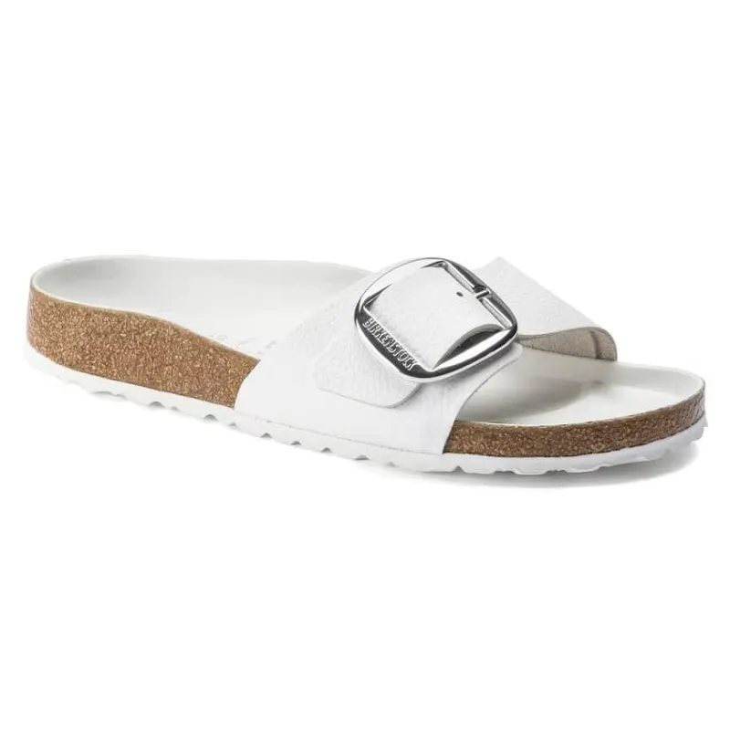 Birkenstock Madrid Big Buckle Nubuck Leather White made by Birkenstock